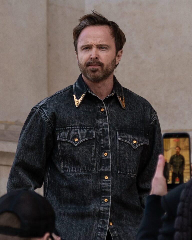 Aaron Paul at the Schiaparelli show during Haute Couture in Paris 2026.