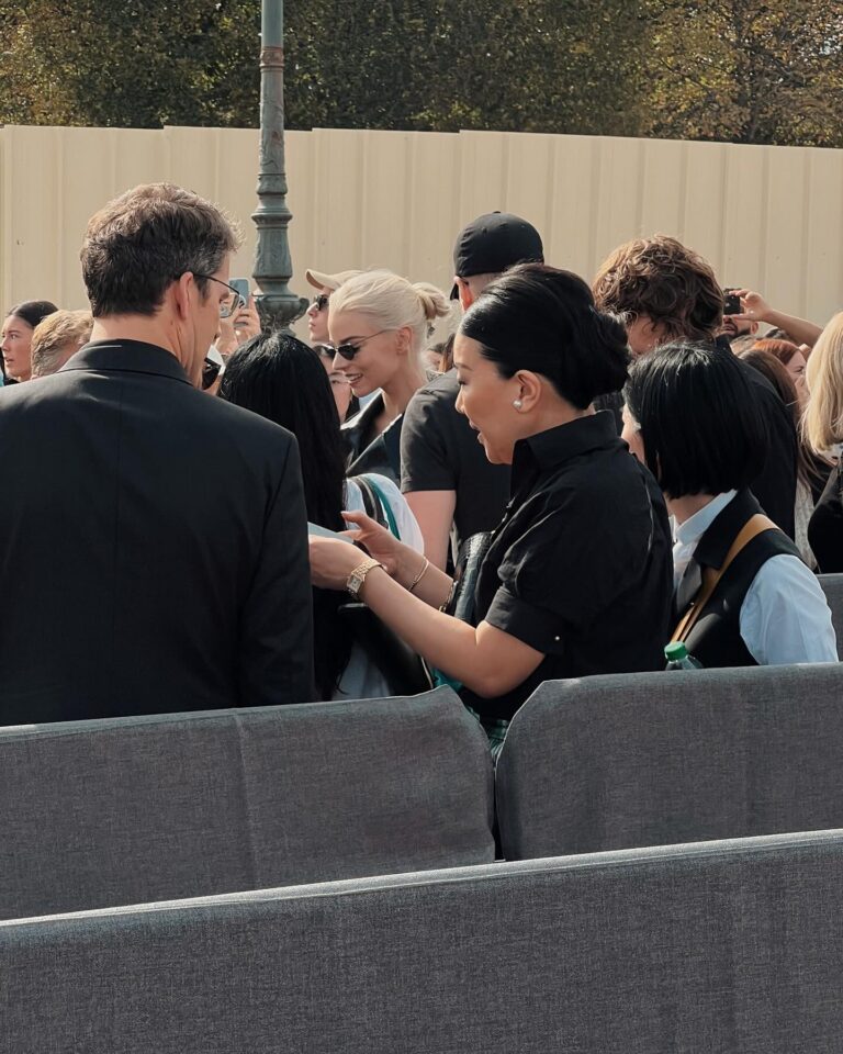 Anya Taylor-Joy at the Dior show during Paris Fashion Week 2023.