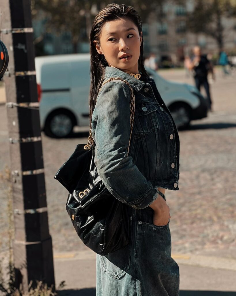 Guest at the Balenciaga show during Paris Fashion Week 2023.