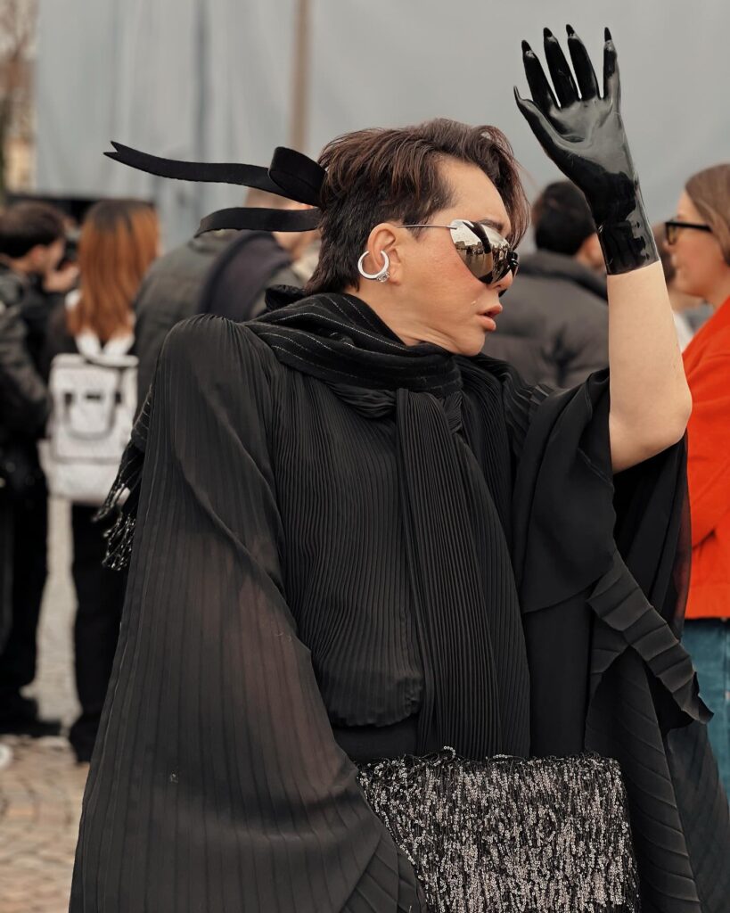 Guest at the Balenciaga show during Paris Fashion Week 2024.