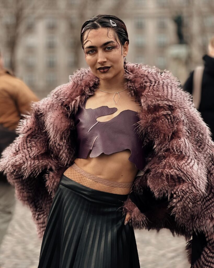 Guest at the Balenciaga show during Paris Fashion Week 2024.
