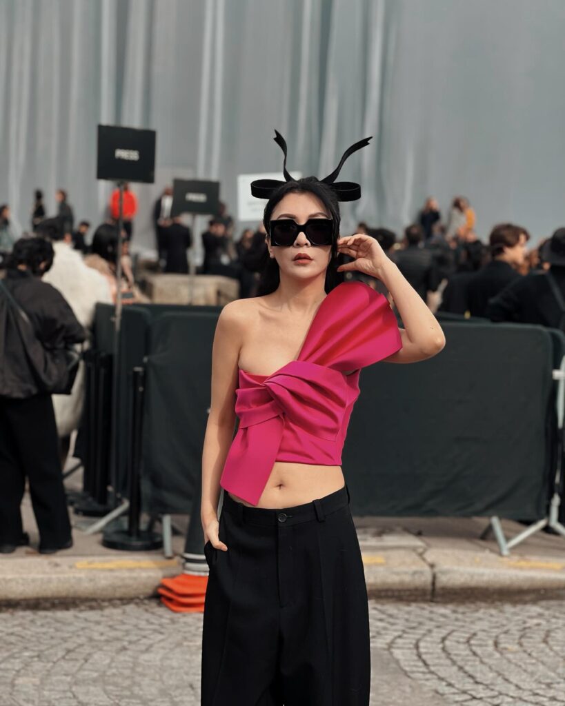 Guest at the Balenciaga show during Paris Fashion Week 2024.