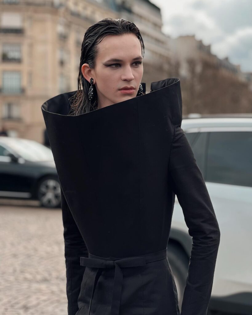 Guest at the Balenciaga show during Paris Fashion Week 2024.