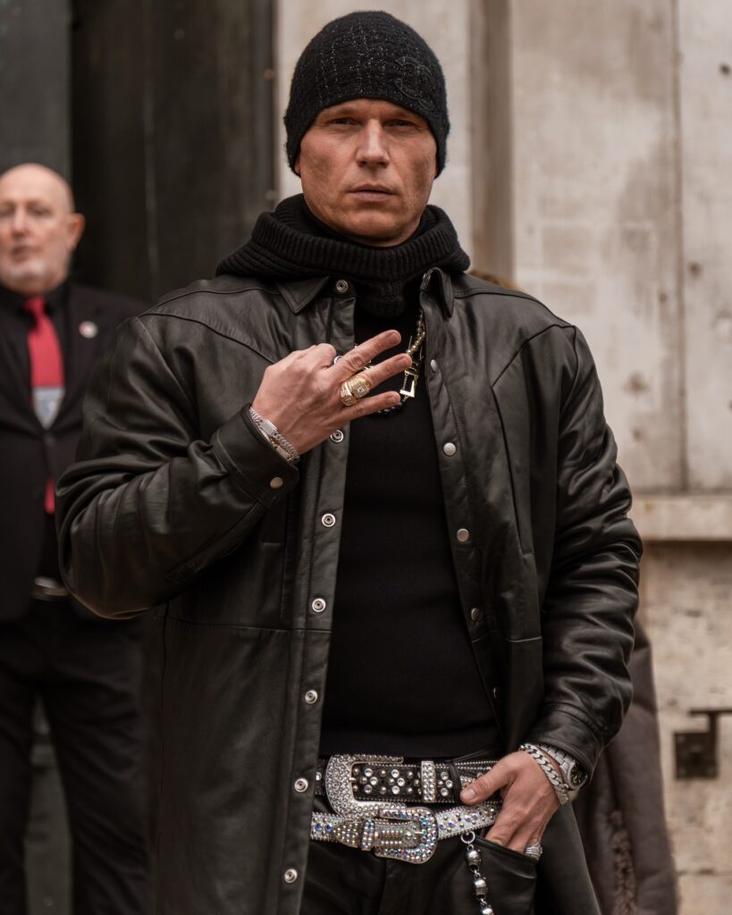 Bart Highbart Pniewski at the Rick Owens show during Fashion Week in Paris 2026.
