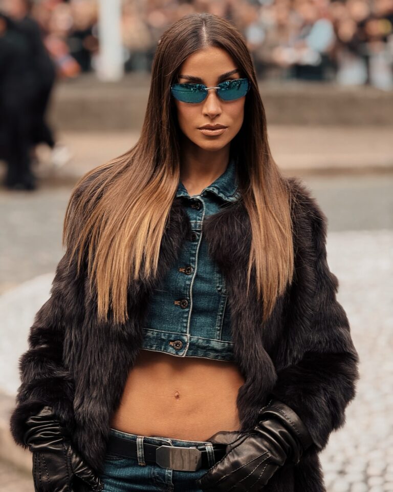 Bianca Andrade at the Miu Miu show during Paris Fashion Week 2024.