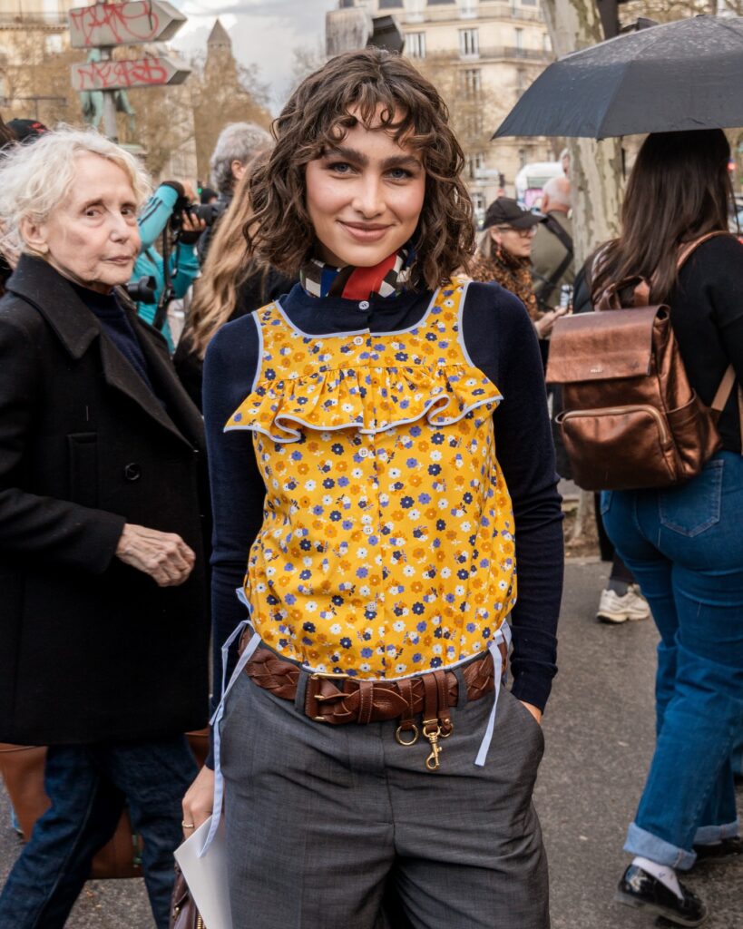 Camila Cisneros at the Miu Miu show during Fashion Week in Paris 2026.