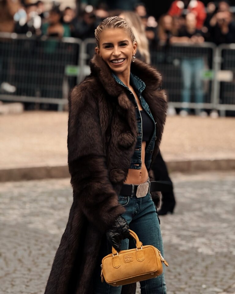 Caroline Daur at the Miu Miu show during Paris Fashion Week 2024.