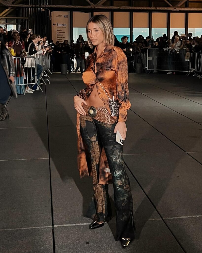 Guest at the Coperni show during Paris Fashion Week 2023.