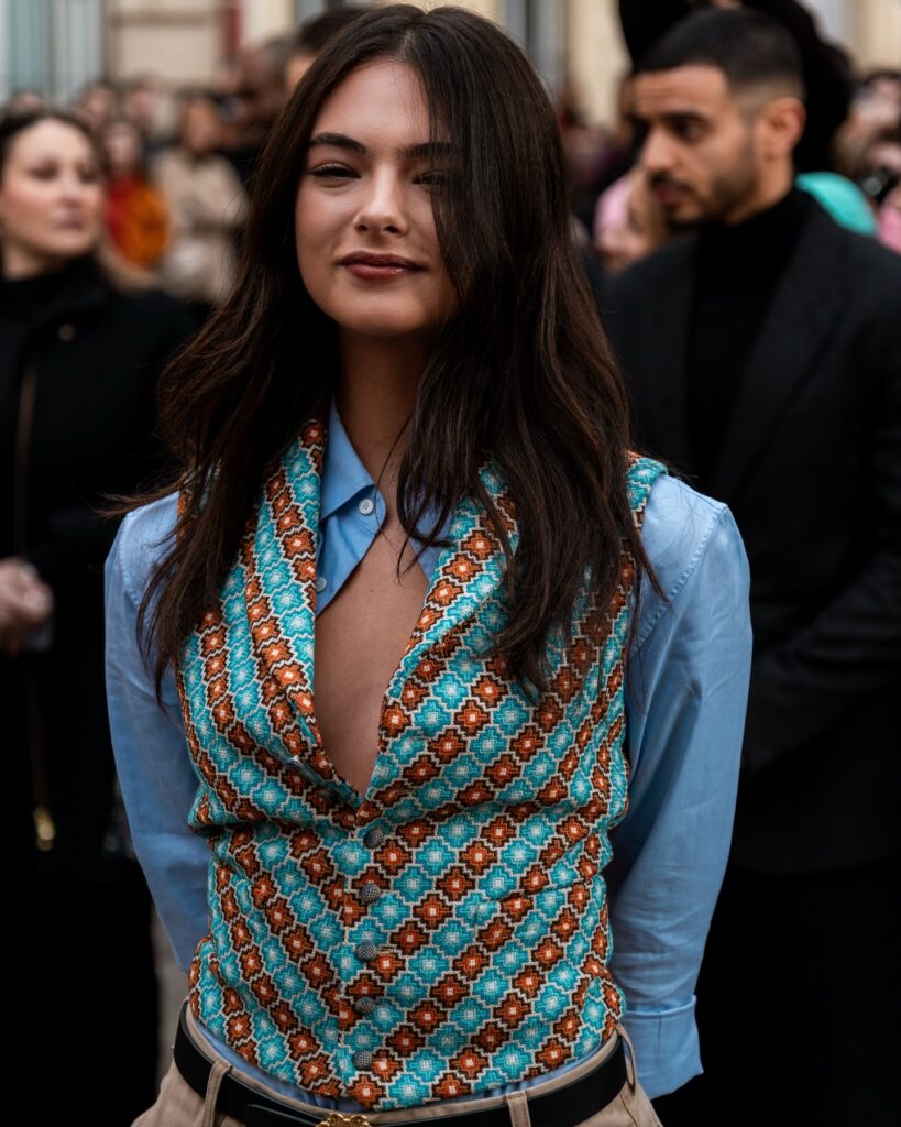 Deva Cassel at the Dior show during Haute Couture in Paris 2026.