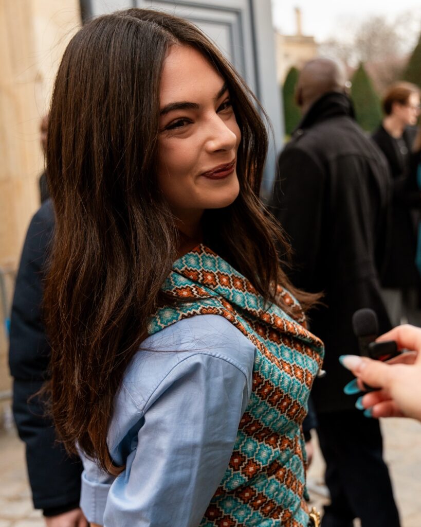 Deva Cassel at the Dior show during Haute Couture in Paris 2026.
