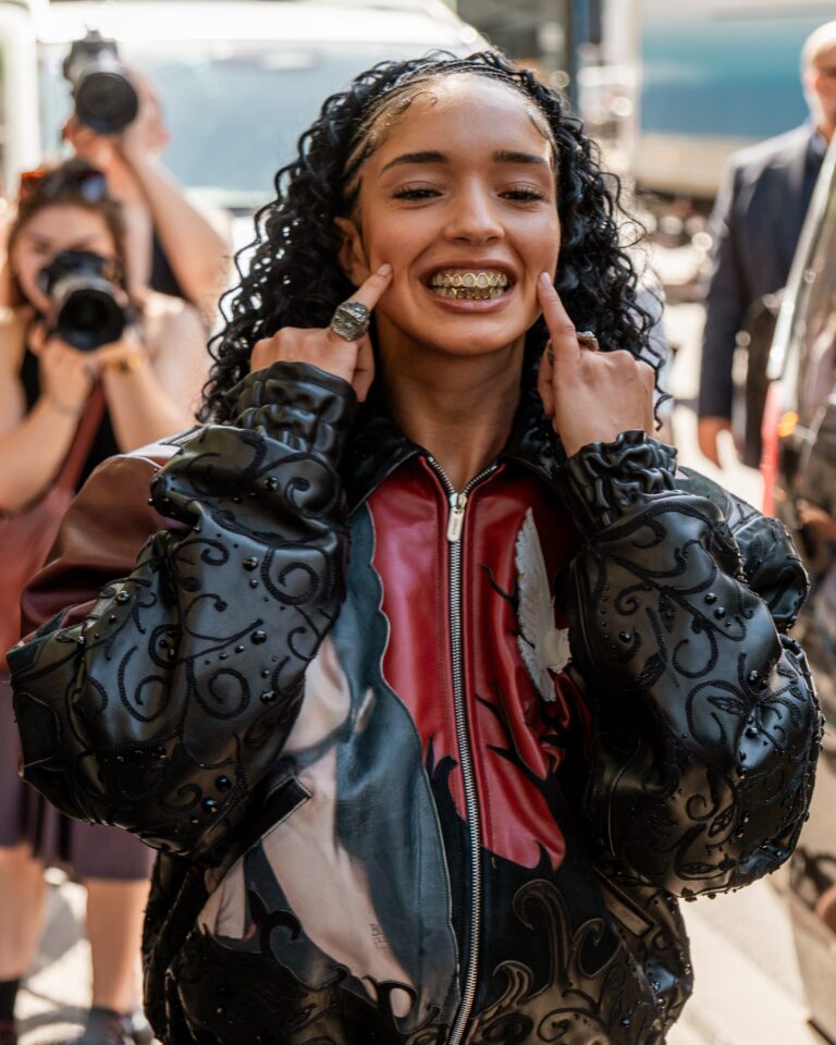 Dina Ayada at the 3.PARADIS show during Fashion Week in Paris 2026.