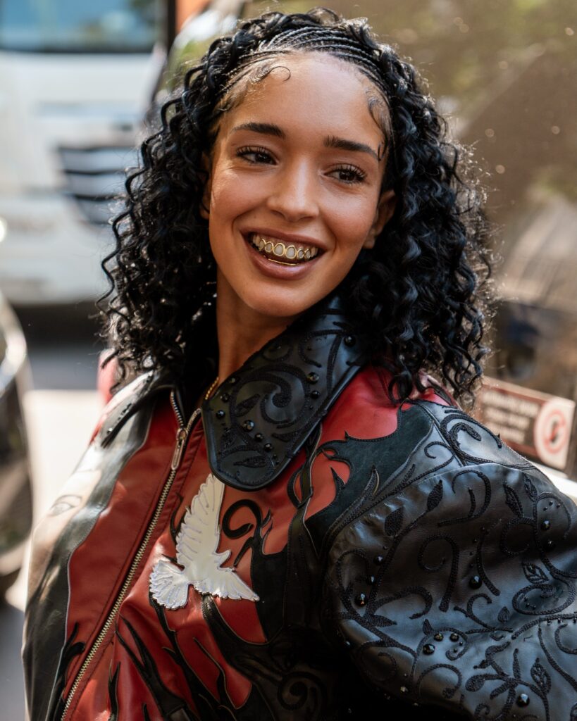 Dina Ayada at the 3.PARADIS show during Fashion Week in Paris 2026.