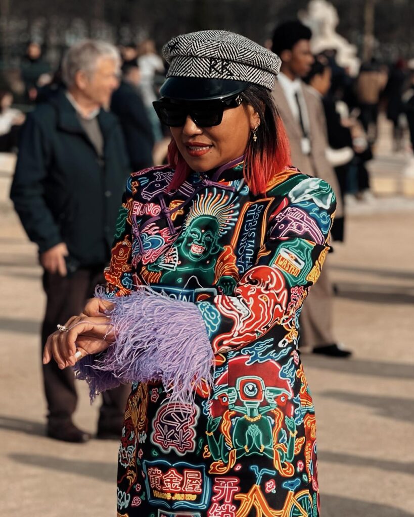 Guest at the Dior show during Paris Fashion Week 2024.