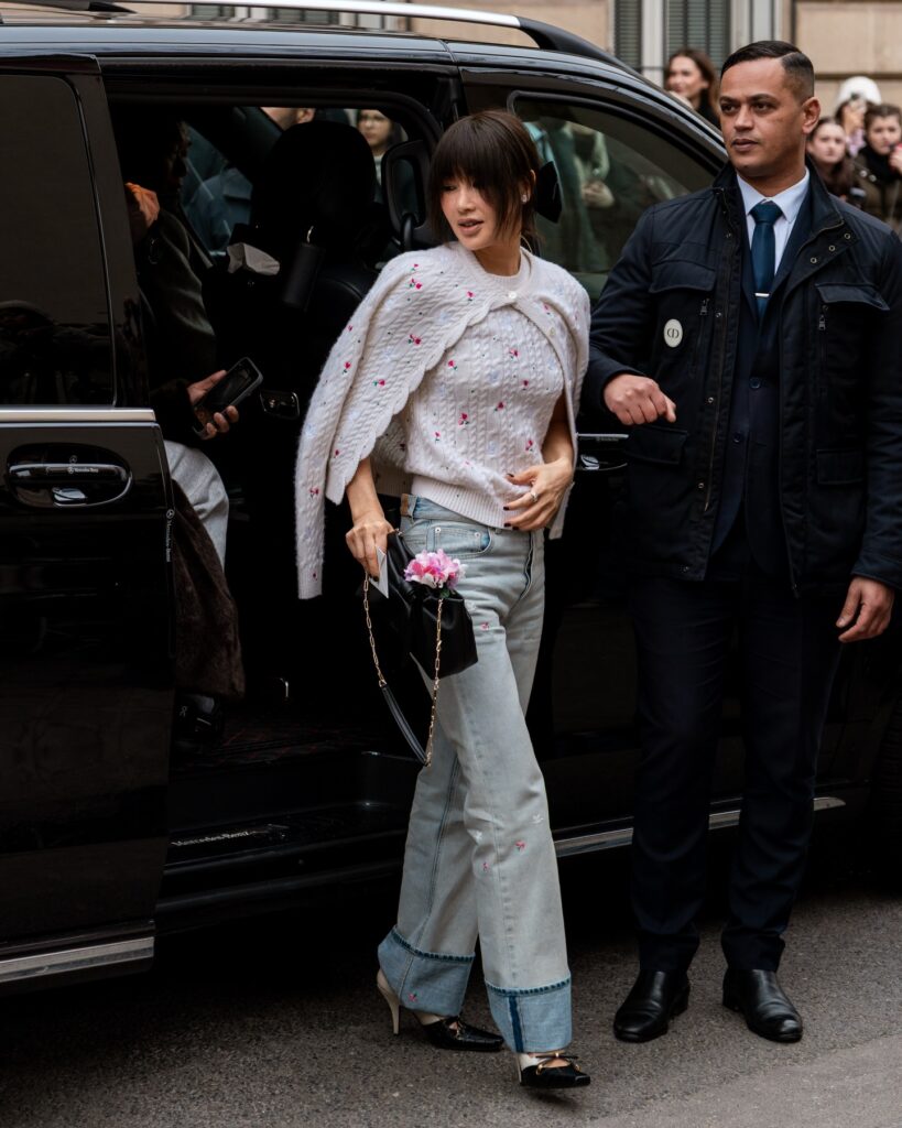 Guest at the Dior show during Haute Couture in Paris 2026.