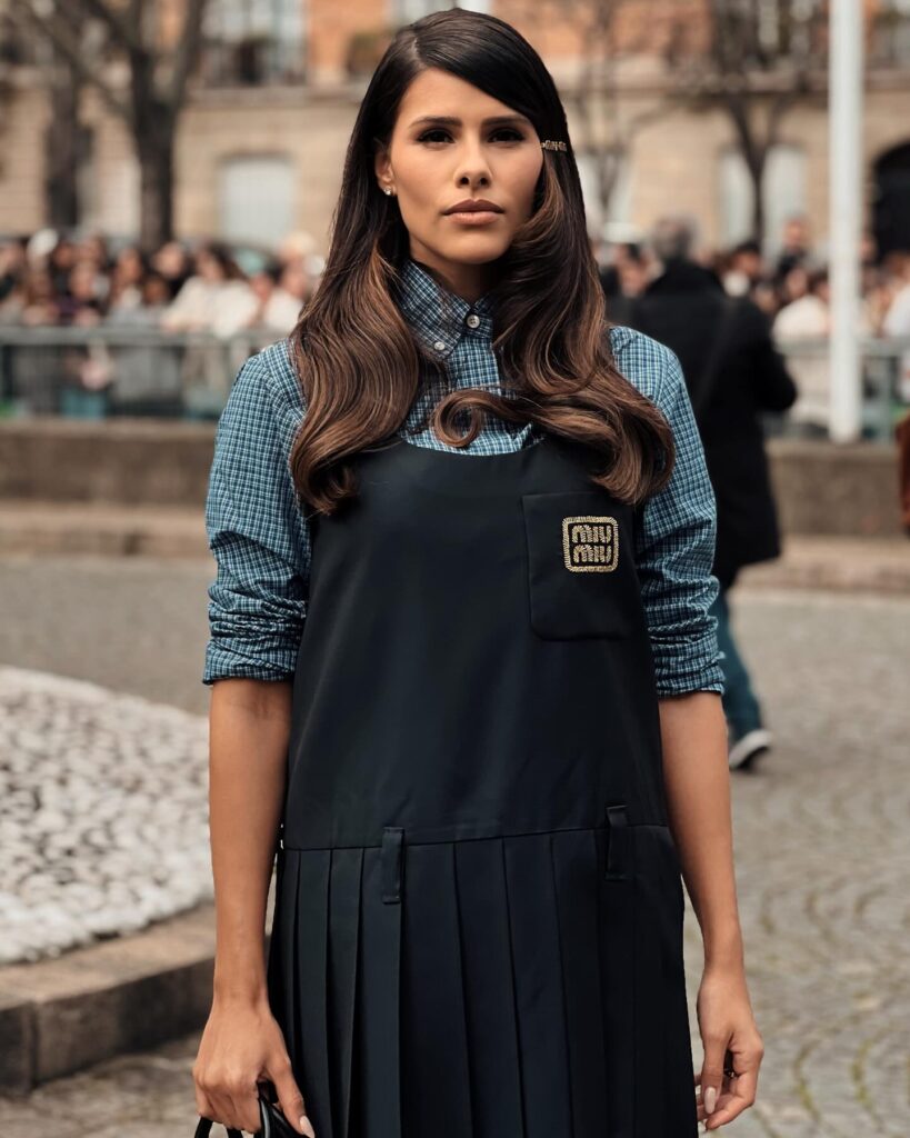 Dy Miryan at the Miu Miu show during Paris Fashion Week 2024.