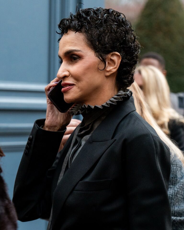 Farida Khelfa at the Dior show during Haute Couture in Paris 2026.