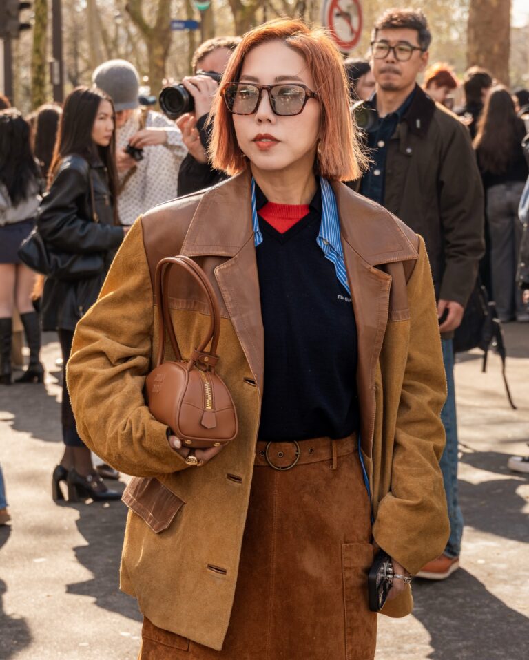 Faye Tsui at the Miu Miu show during Fashion Week in Paris 2026.