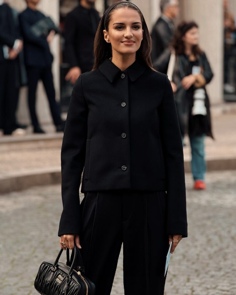 Gabrielle Caunesil Pozzoli at the Miu Miu show during Paris Fashion Week 2024.