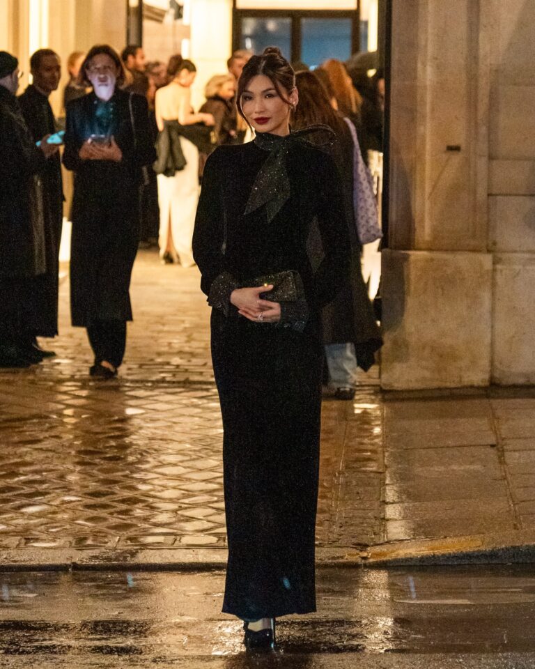 Gemma Chan at the Giorgio Armani show during Haute Couture in Paris 2026.