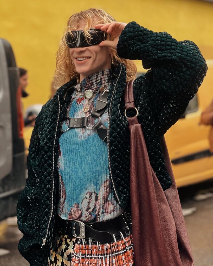 Griffin Maxwell Brooks at the Vivienne Westwood show during Paris Fashion Week 2024.