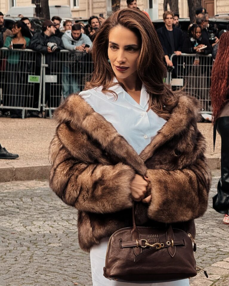 Jessica Kahawaty at the Miu Miu show during Paris Fashion Week 2024.