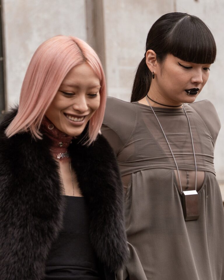 Kat Qiu, Kozue Akimoto at the Rick Owens show during Fashion Week in Paris 2026.