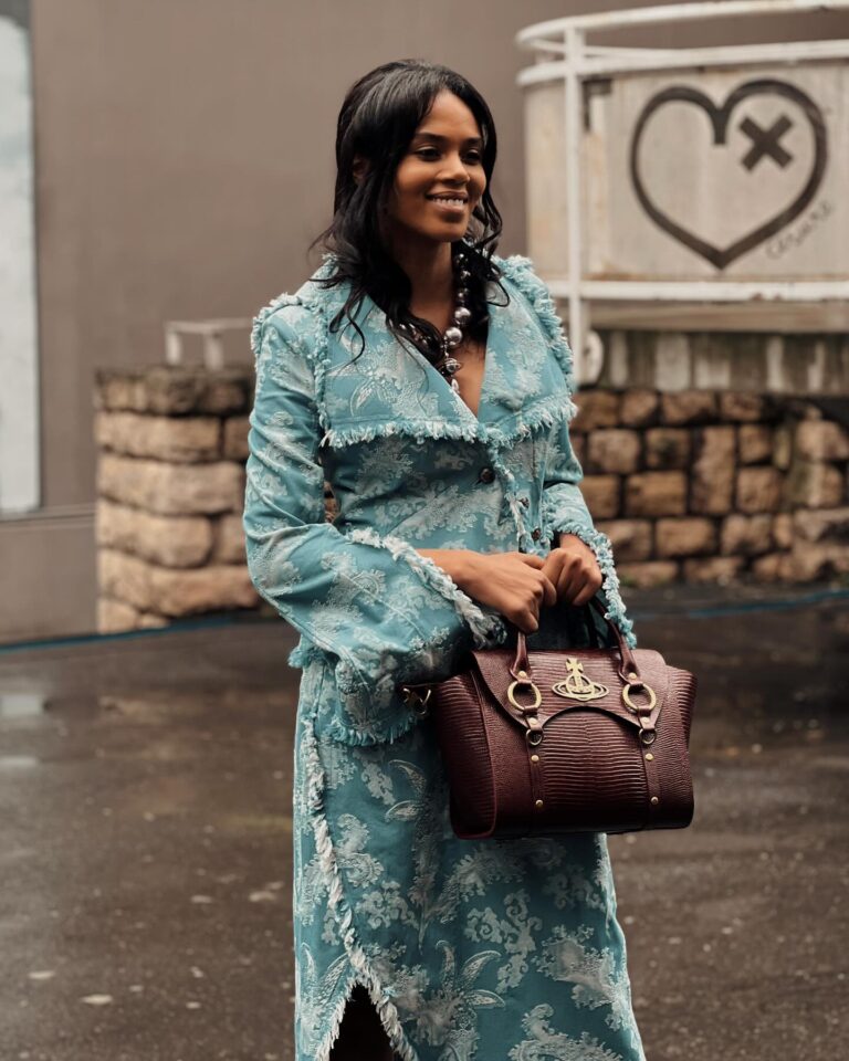 Khaoula Madi at the Vivienne Westwood show during Paris Fashion Week 2024.