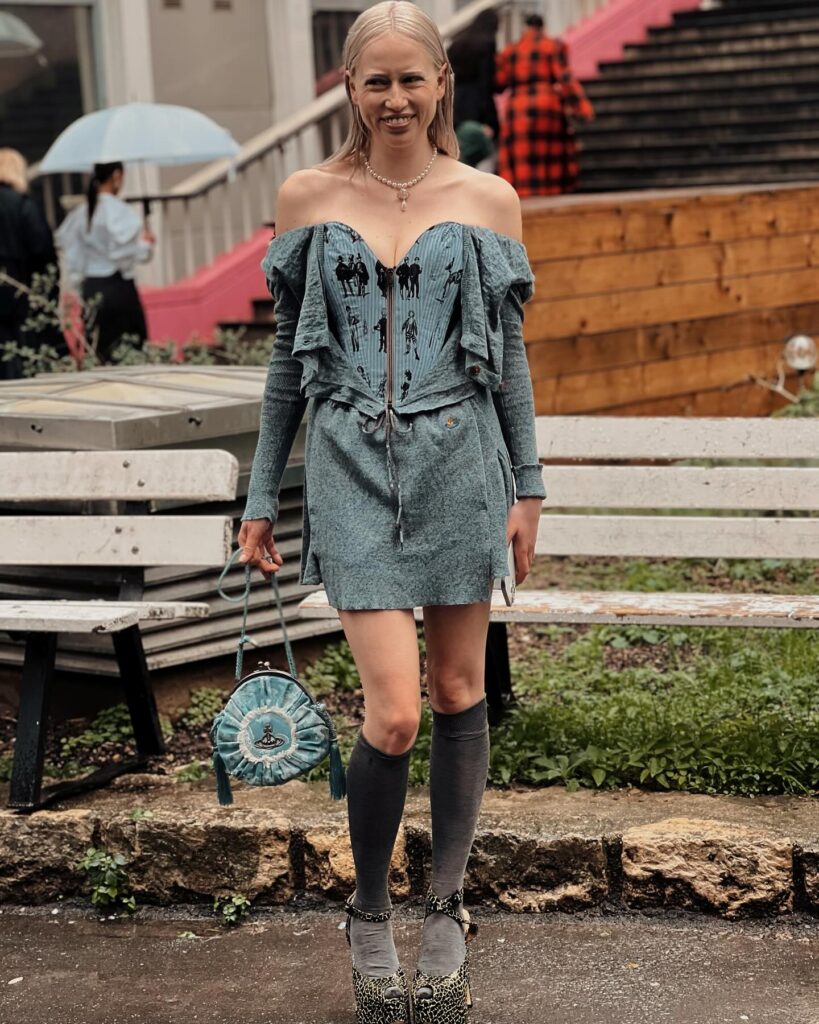 Lara at the Vivienne Westwood show during Paris Fashion Week 2024.