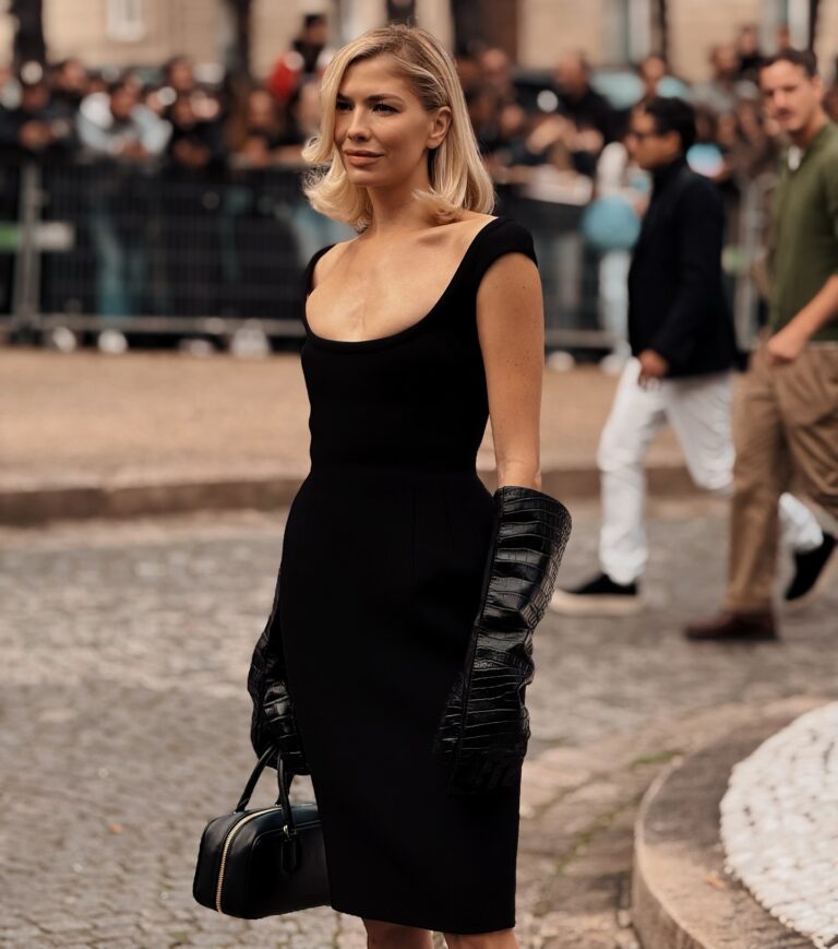 Lena Perminova at the Miu Miu show during Paris Fashion Week 2024.