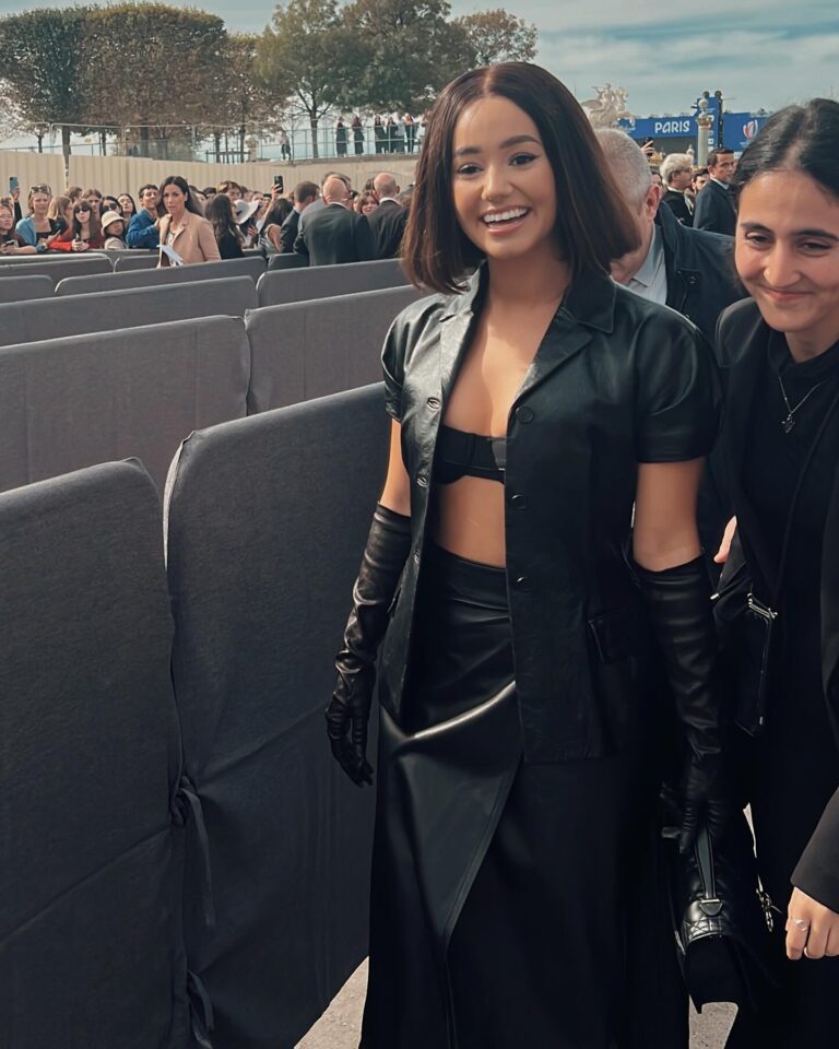 Lena Situations at the Dior show during Paris Fashion Week 2023.