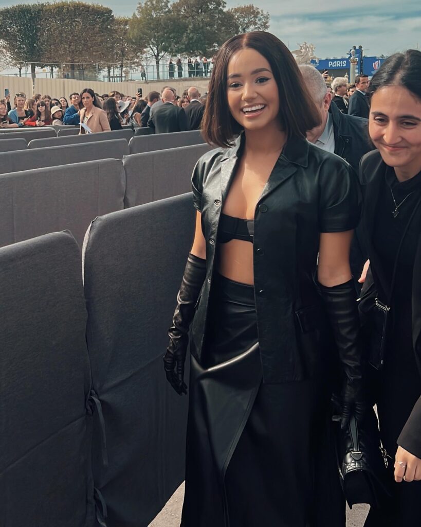 Lena Situations at the Dior show during Paris Fashion Week 2023.