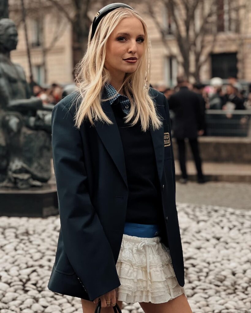 Leonie Hanne at the Miu Miu show during Paris Fashion Week 2024.