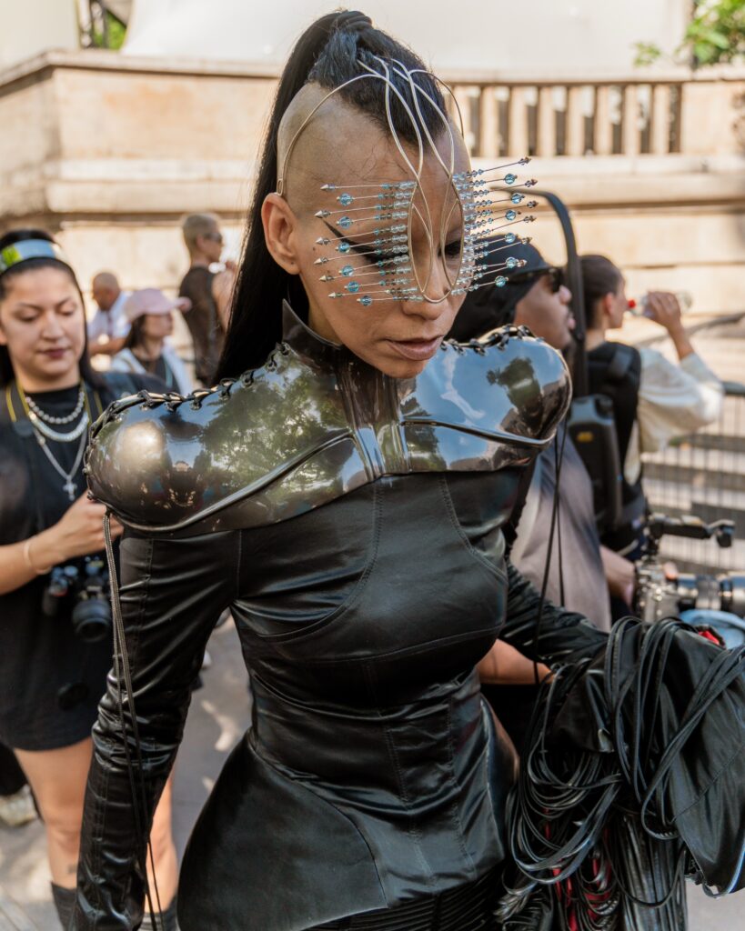 Lily Gatins at the Rick Owens show during Fashion Week in Paris 2026.