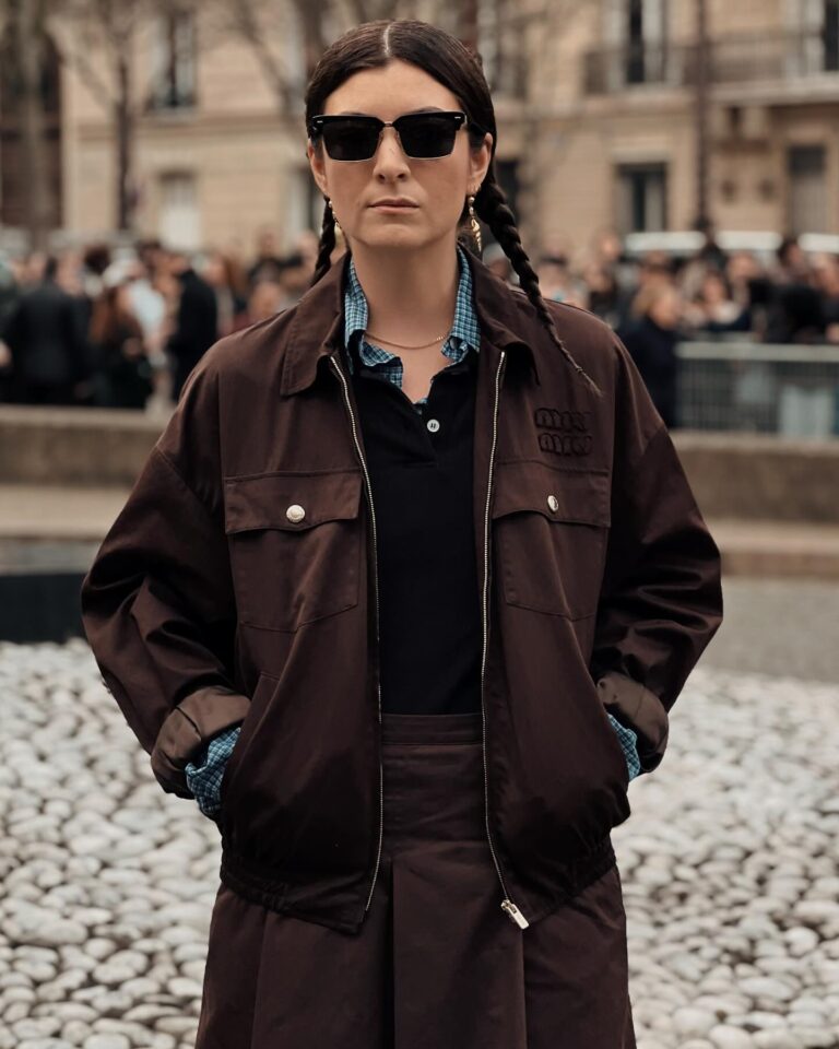 Lorde at the Miu Miu show during Paris Fashion Week 2024.