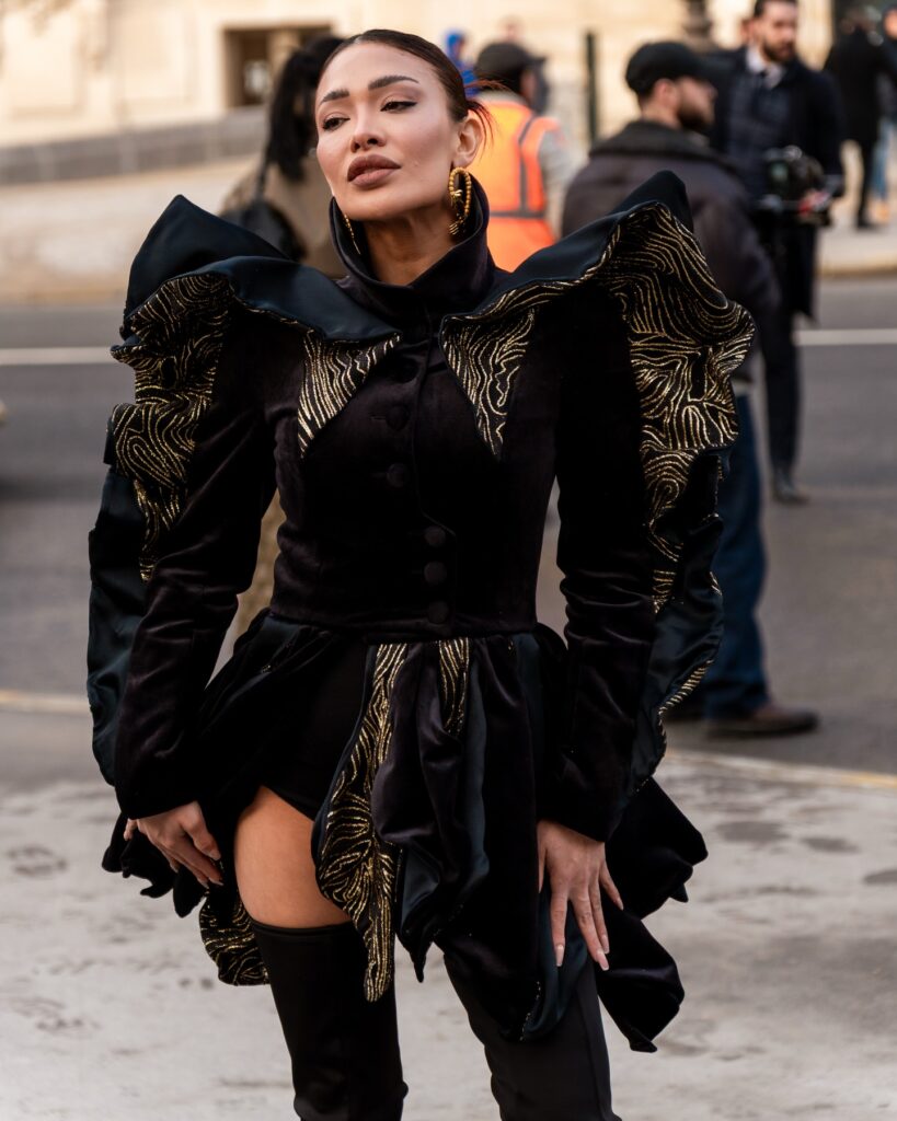 Luznell Santander at the Schiaparelli show during Haute Couture in Paris 2026.