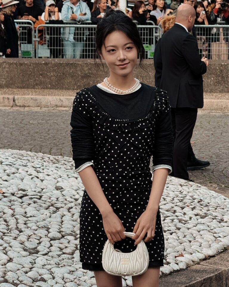 Mai at the Miu Miu show during Paris Fashion Week 2024.