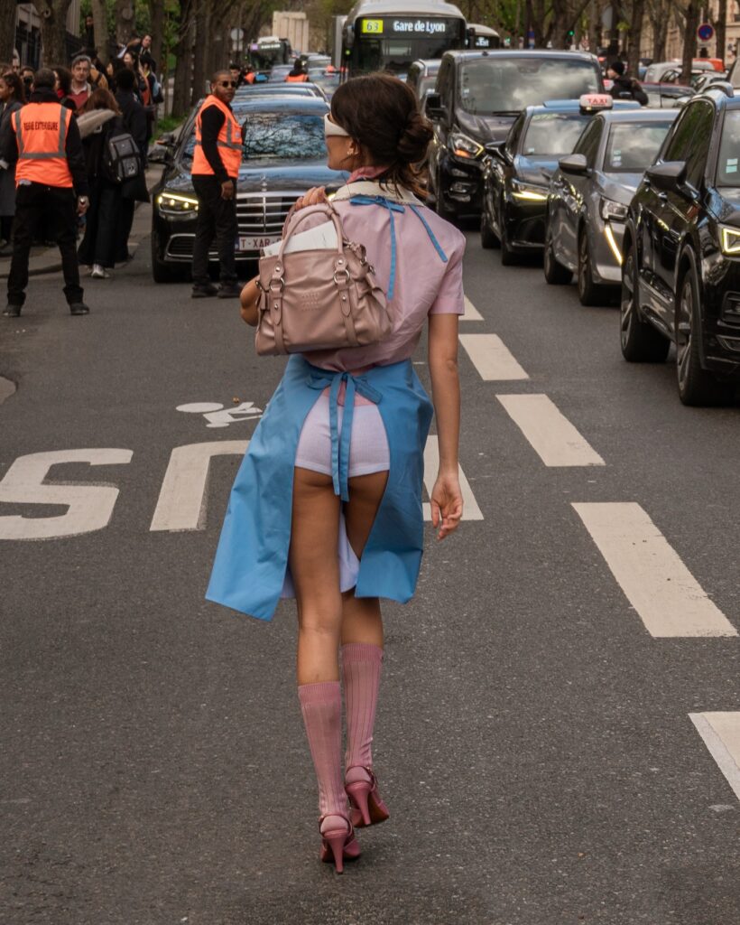 Masha Lobanova at the Miu Miu show during Fashion Week in Paris 2026.