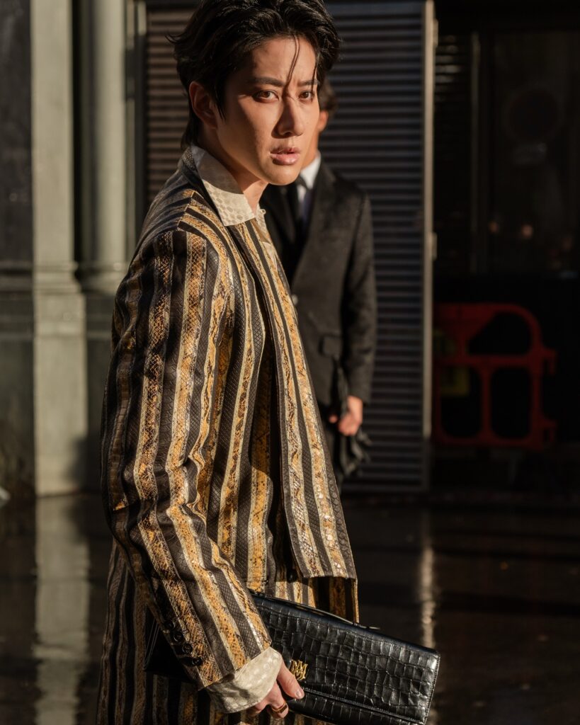 Mike Angelo at the AMIRI show during Fashion Week in Paris 2026.