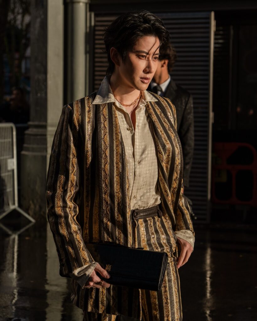 Mike Angelo at the AMIRI show during Fashion Week in Paris 2026.
