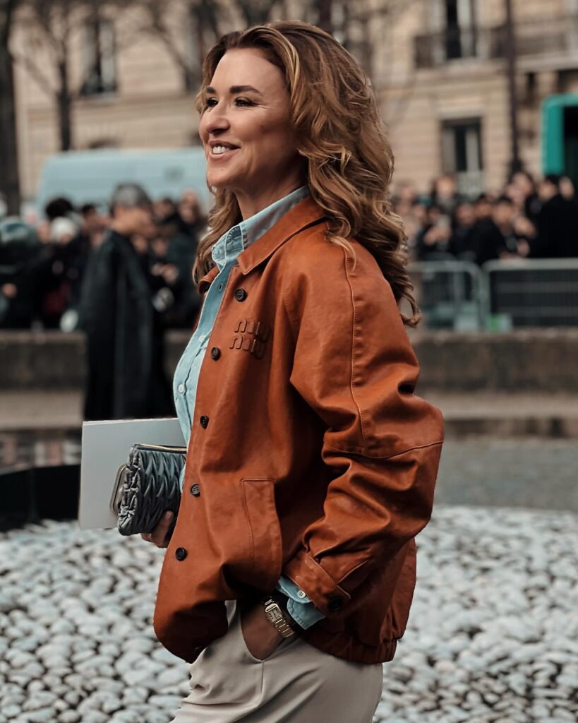 Guest at the Miu Miu show during Paris Fashion Week 2024.