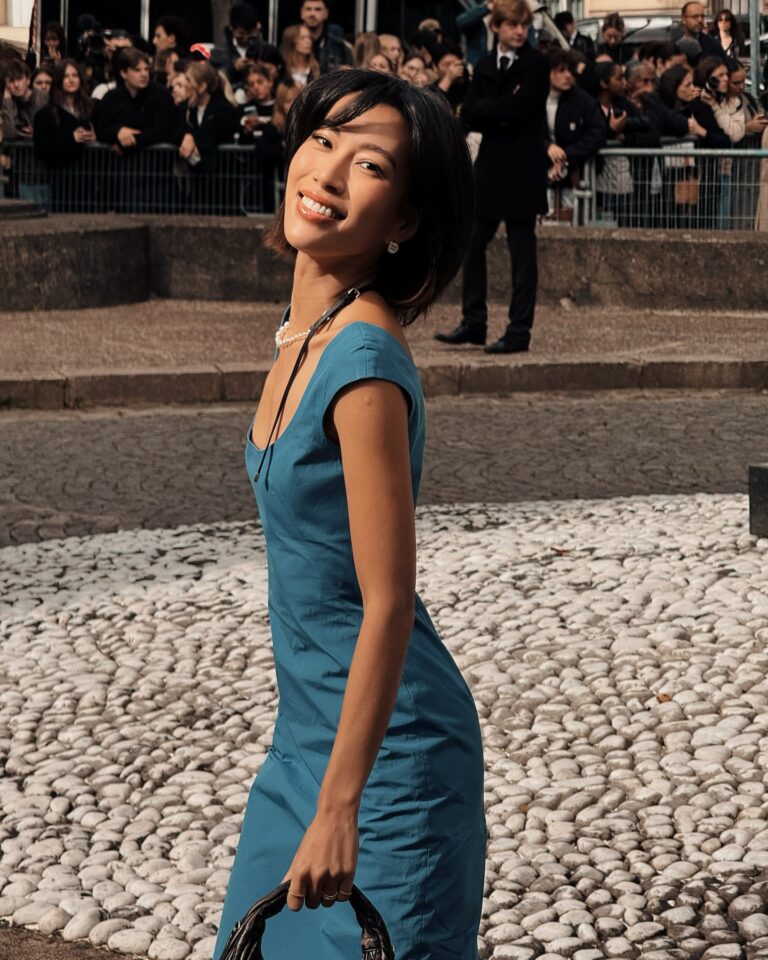 Molly Chiang at the Miu Miu show during Paris Fashion Week 2024.