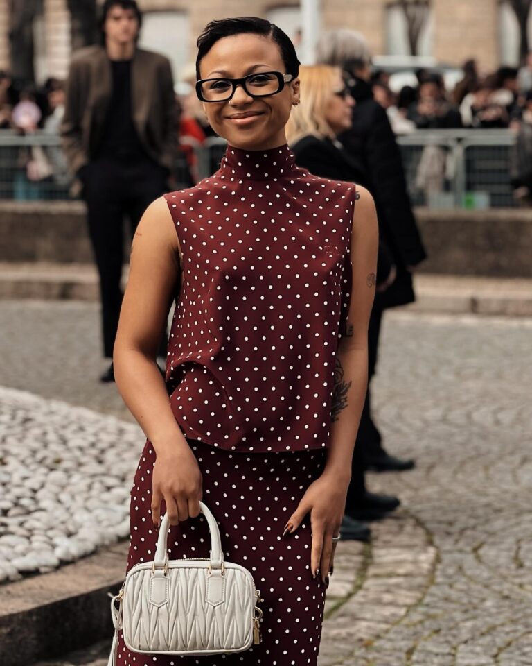 Myha’la at the Miu Miu show during Paris Fashion Week 2024.