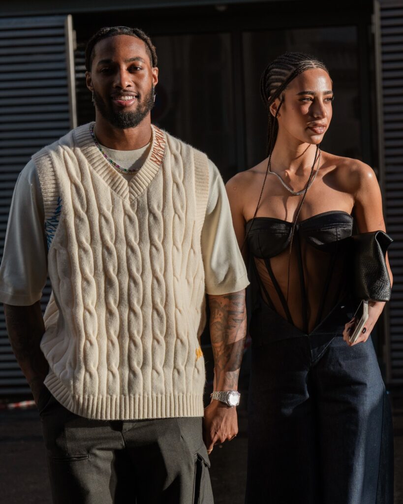 Nada Luković, Denzel Ward at the AMIRI show during Fashion Week in Paris 2026.