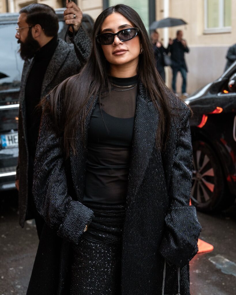 Nourhanne Eissa at the YANINA Couture show during Haute Couture in Paris 2026.