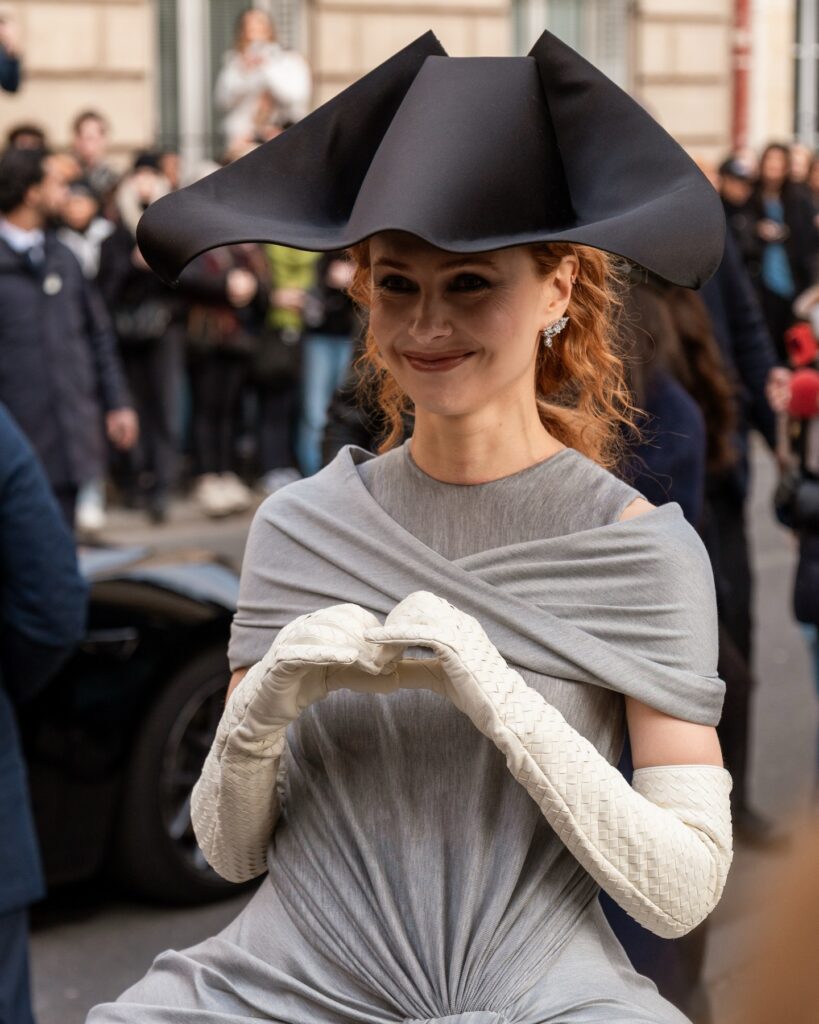 Olga Karput at the Dior show during Haute Couture in Paris 2026.