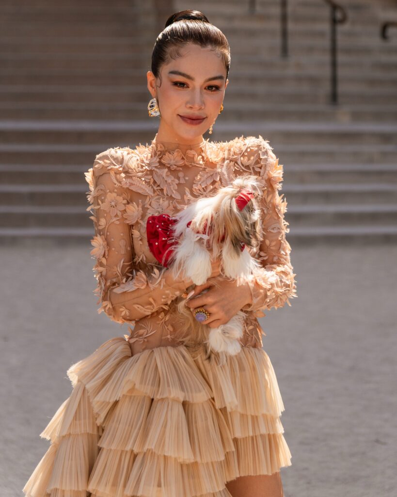 Poppy P. T at the Schiaparelli show during Haute Couture in Paris 2026.