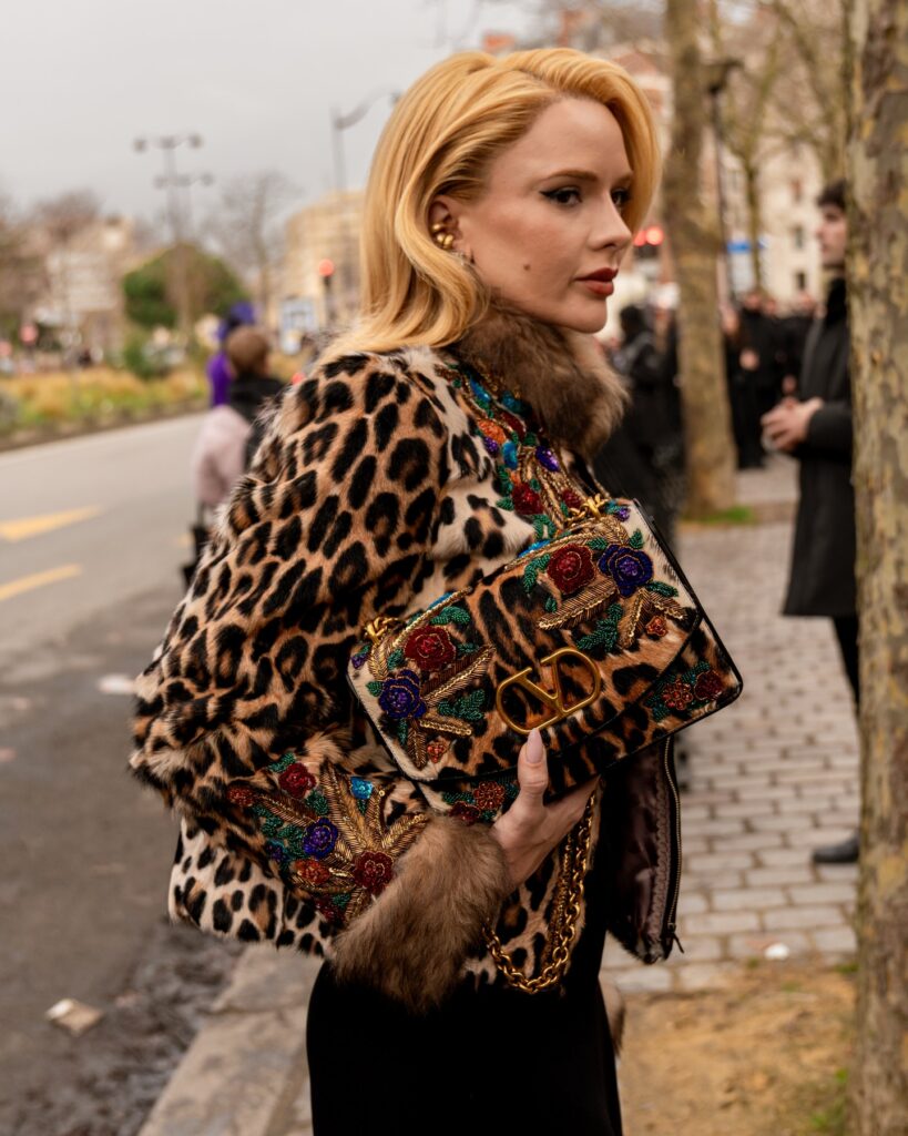 Priscilla Mendes Faria at the Valentino show during Haute Couture in Paris 2026.