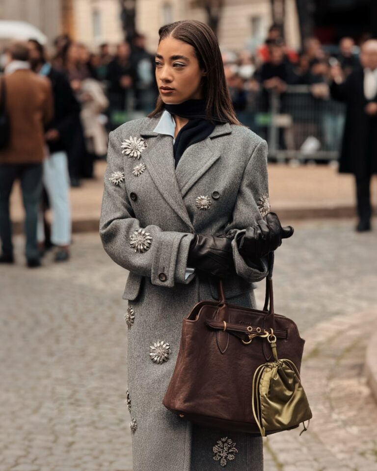 Reign Judge at the Miu Miu show during Paris Fashion Week 2024.
