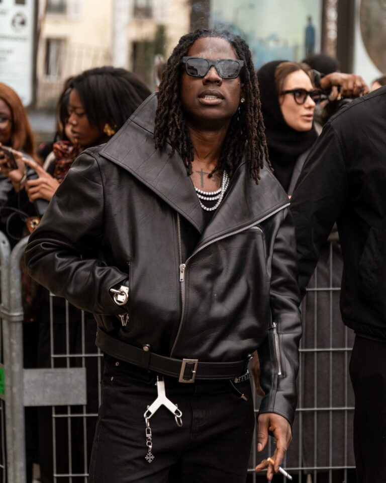 Rema at the Rick Owens show during Fashion Week in Paris 2026.