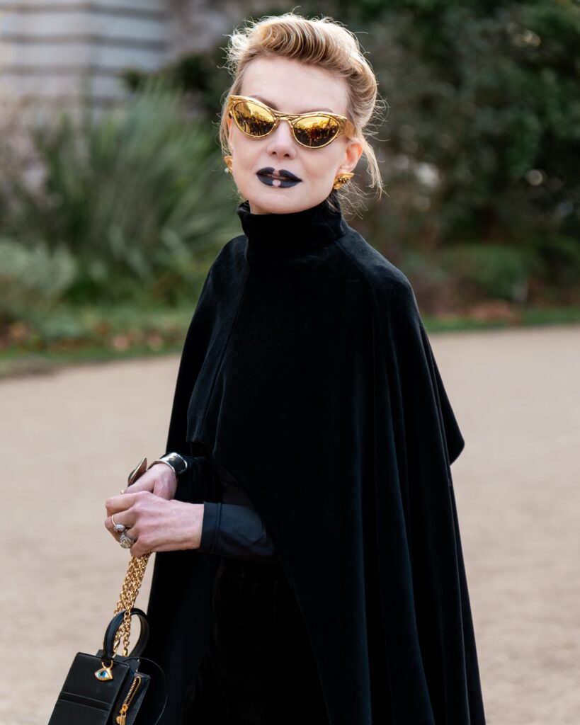 Renata Litvinova at the Schiaparelli show during Haute Couture in Paris 2026.